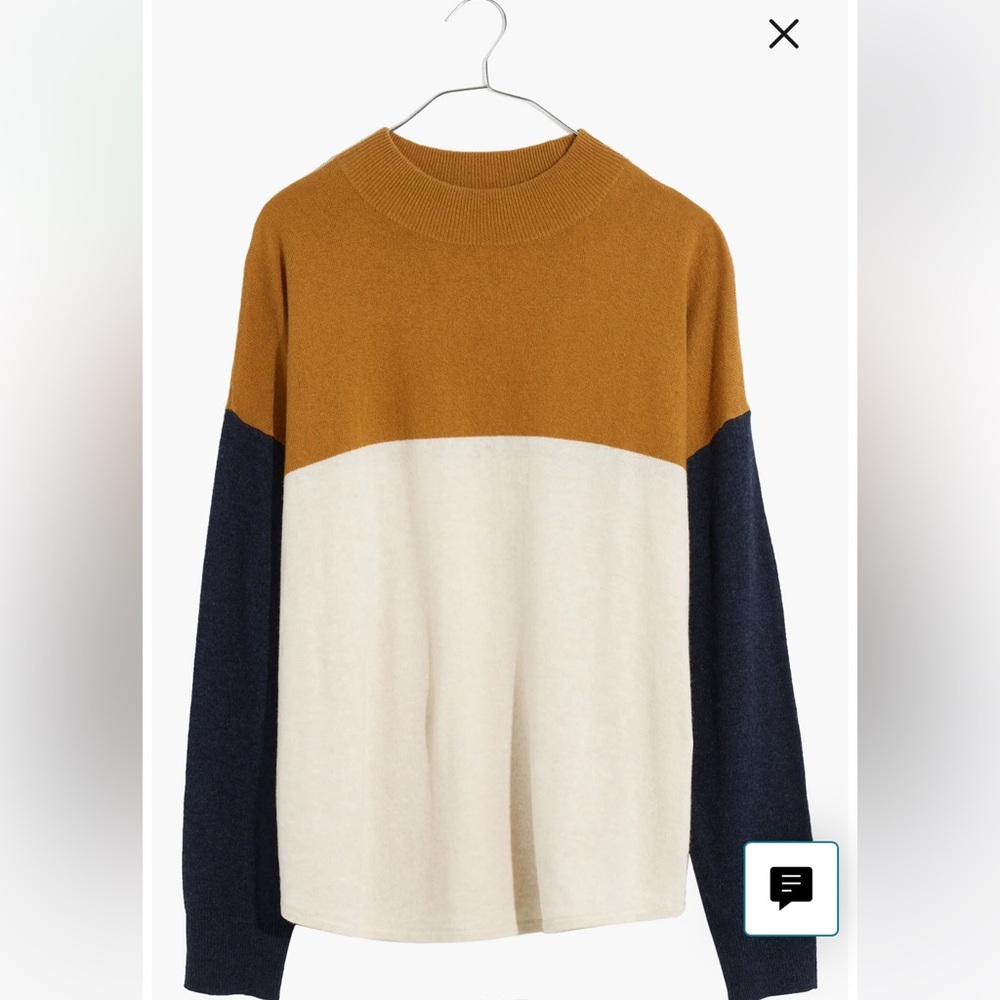 Madewell Colorblock Ashbury Mock Neck Sweater - Picture 7 of 10